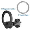 Black magnetic car air vent phone holder with O-ring design for mobile devices up to 6.8 inches