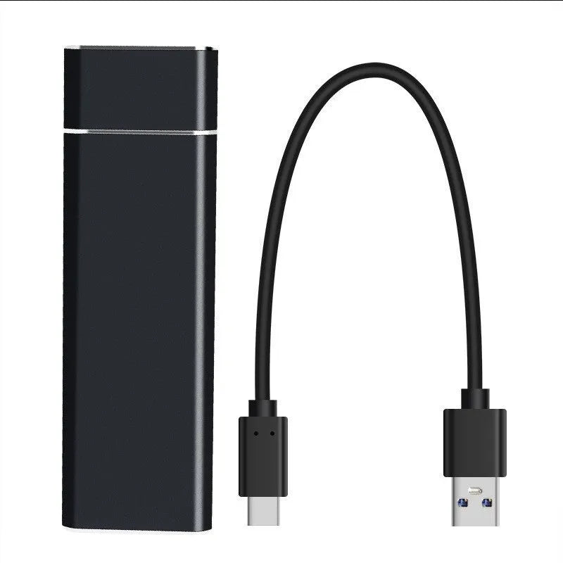 Sapphire blue portable solid state external hard disk with metal shell showing compact design