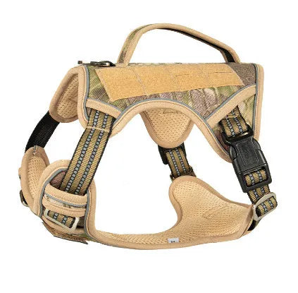 Tactical Oxford cloth chest strap for search and rescue working dogs in camouflage colours