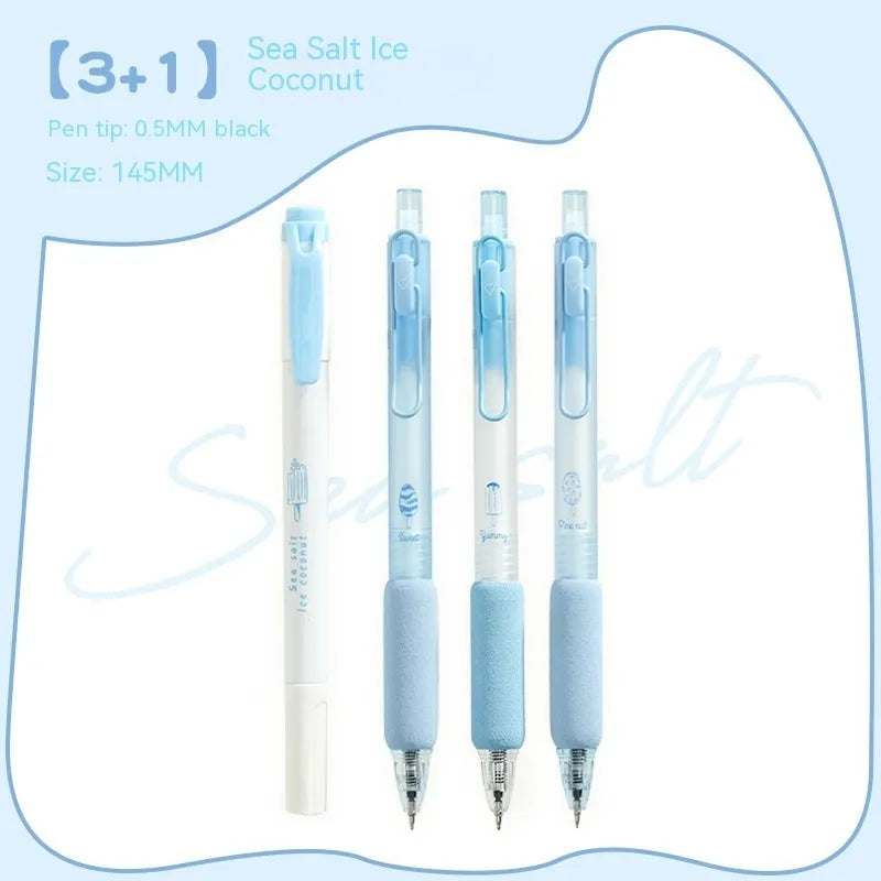 Office ice cream sponge press pen with double-headed fluorescent tips for student calligraphy practice