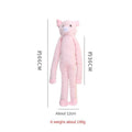 Large pink and yellow plush dog toy with squeaker and rattle paper for golden retrievers