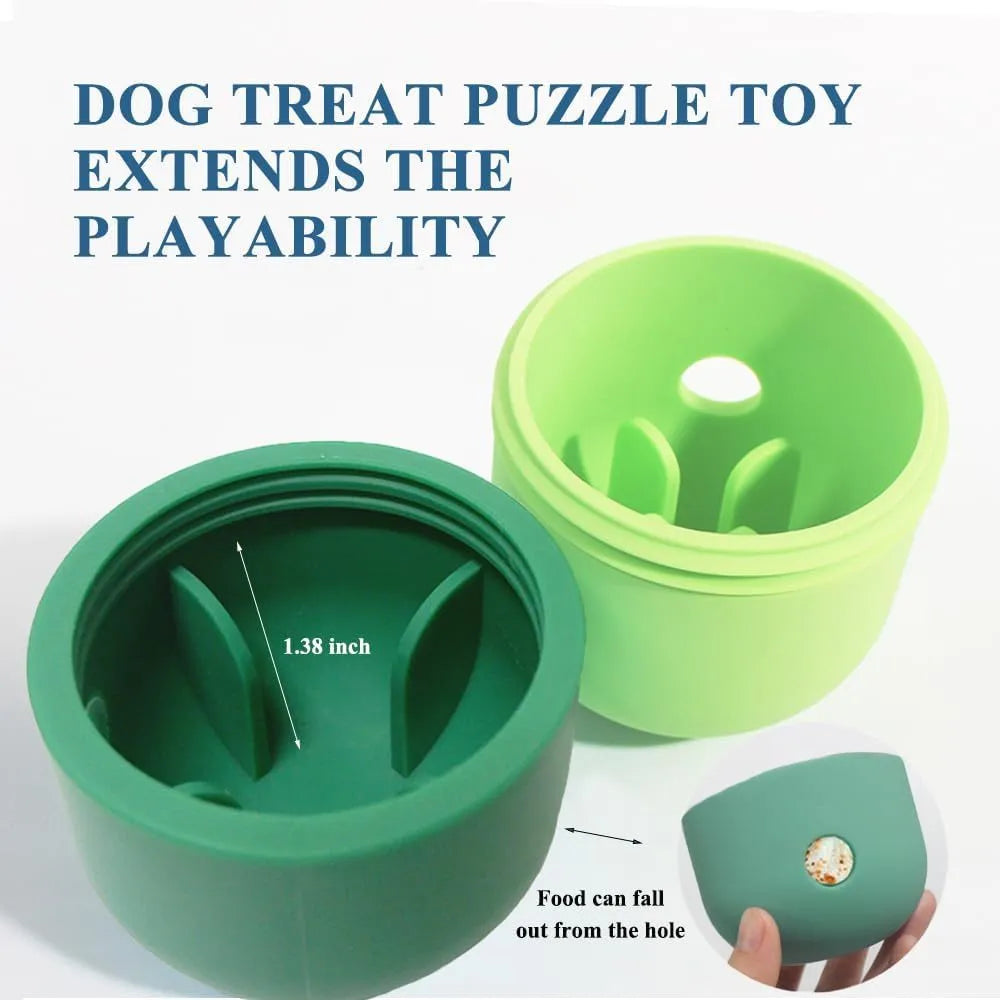 Food grade silicone dog puzzle toy with treat dispensing function in white and blue colour option