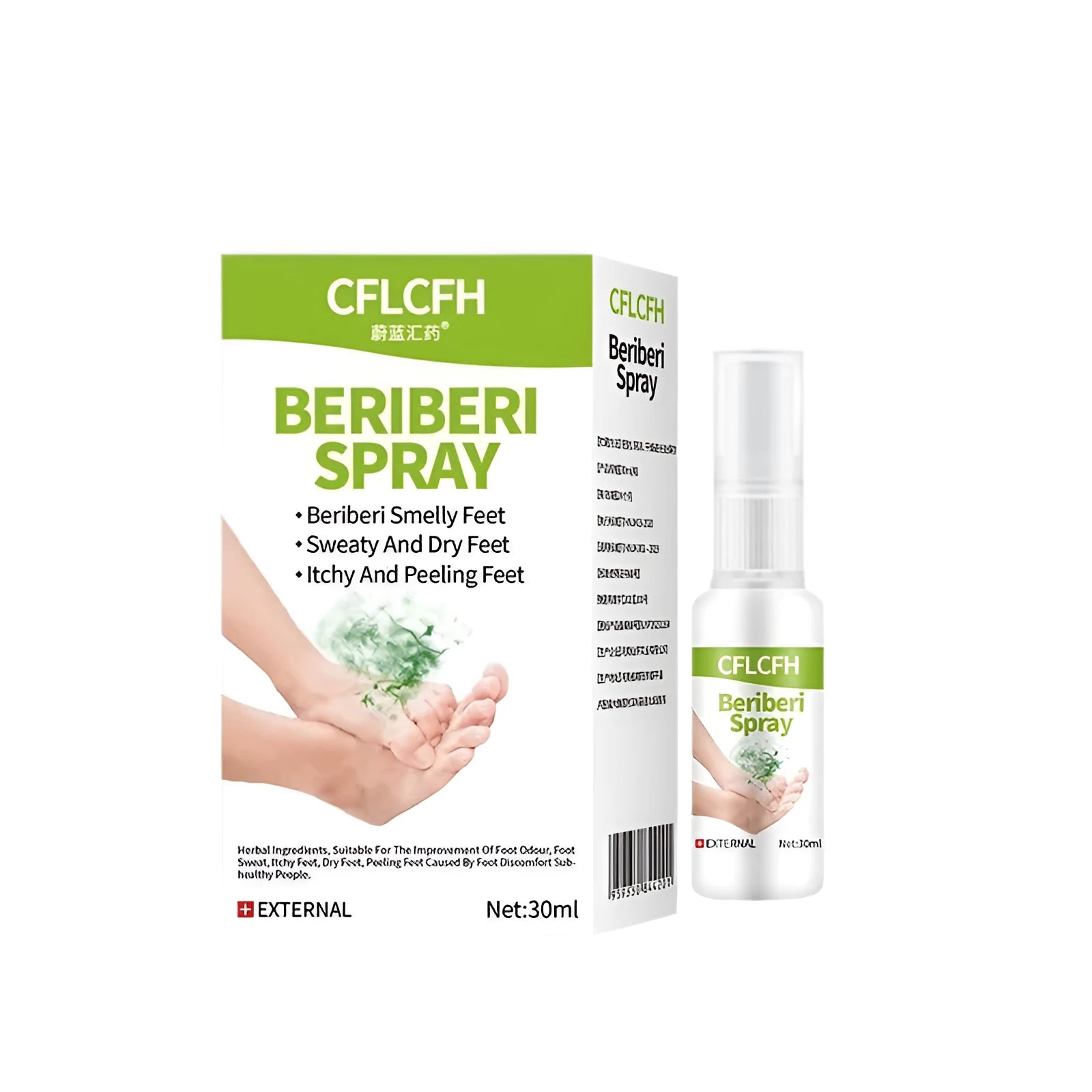 30ml foot odour spray bottle for feet, shoes, and socks