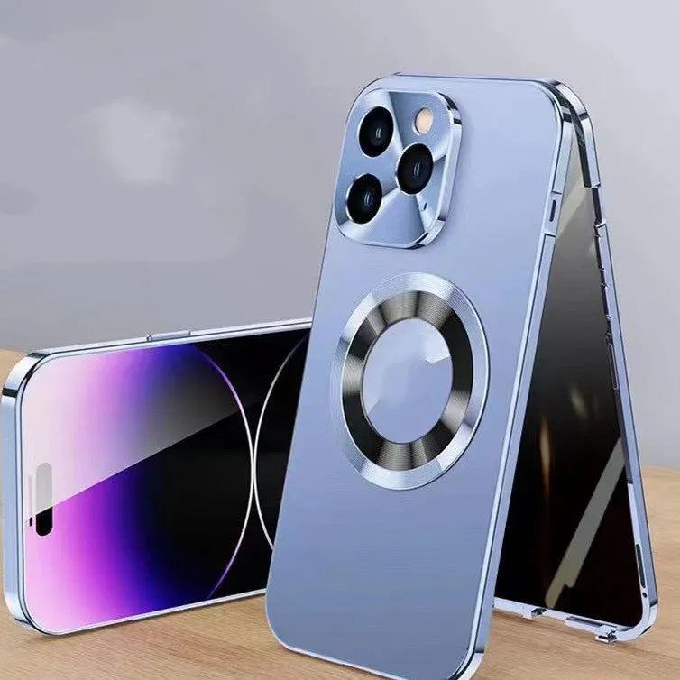 Magnetic iPhone case with metal clip shown in available colours for iPhone models