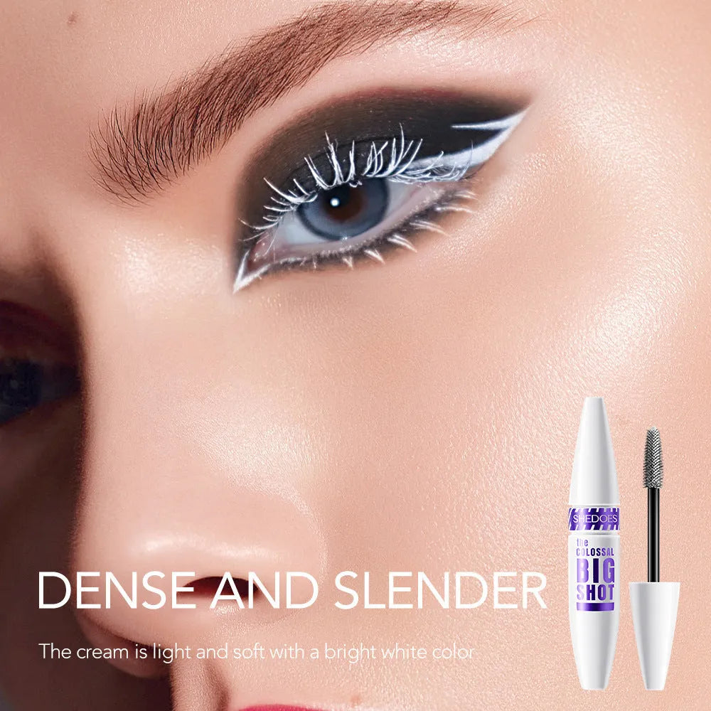 White waterproof sweat-proof quick-drying mascara with curling effect, 10ML net content