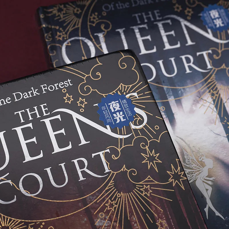 A5 luminous hardcover notebook with full-colour illustrated pages in blue or purple