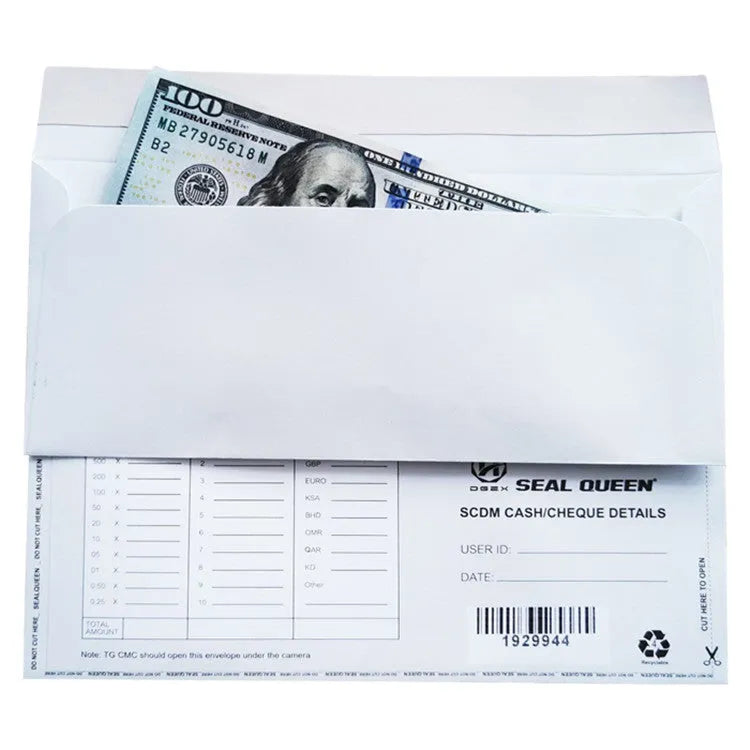 Blue self-adhesive confidential envelope with anti-opening security packaging, size 105mm by 240mm.
