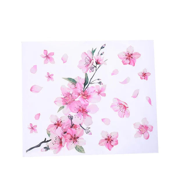 Cherry blossom flower car sticker on vehicle window showing two size options