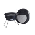 Folding round ice stove with grilling mesh and storage bag for 1-2 people