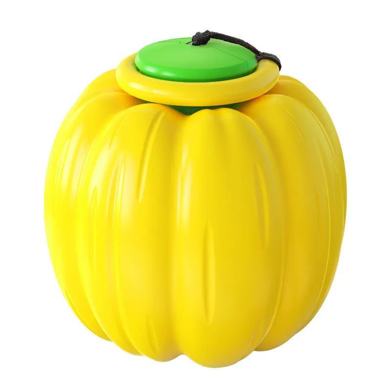 Plastic pumpkin dog chew toy with squeaker for small dogs in orange colour