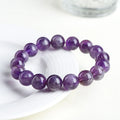 Natural feather amethyst crystal bracelet with scattered beads in Snow Mountain purple colour