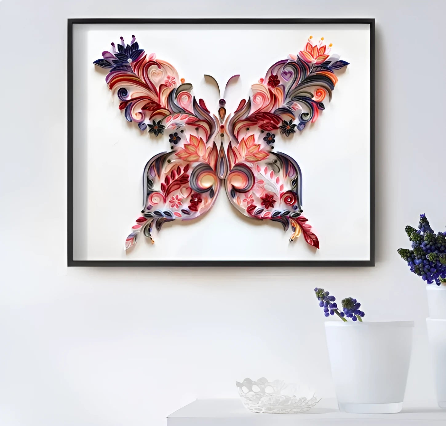 20 inch butterfly quilling paper craft kit with complete tools for handmade wall hanging ornament