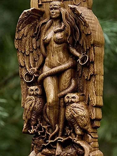 A detailed resin statue of a Greek goddess, 22cm tall, in one of three colour options.