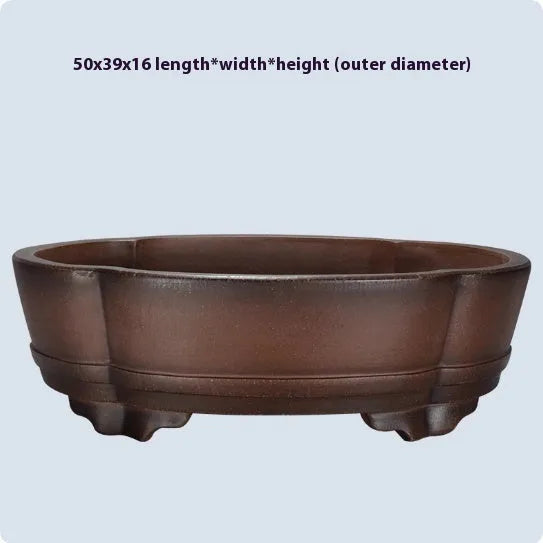 Classical simple purple clay flower pot for plants and bonsai, 50cm wide