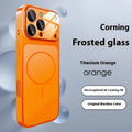iPhone 15 magnetic shockproof phone case with tempered glass and anti-fingerprint frosted finish