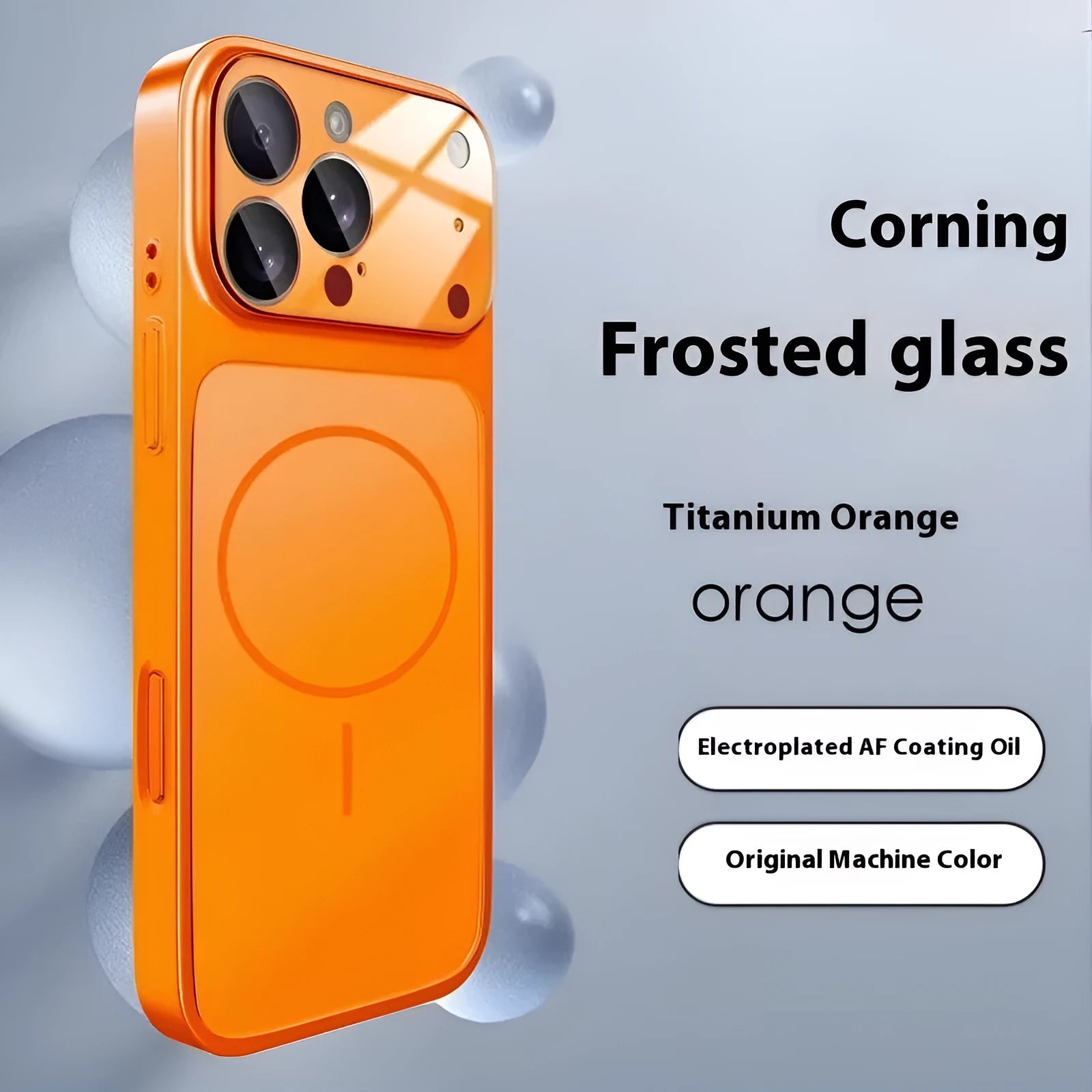 iPhone 15 magnetic shockproof phone case with tempered glass and anti-fingerprint frosted finish