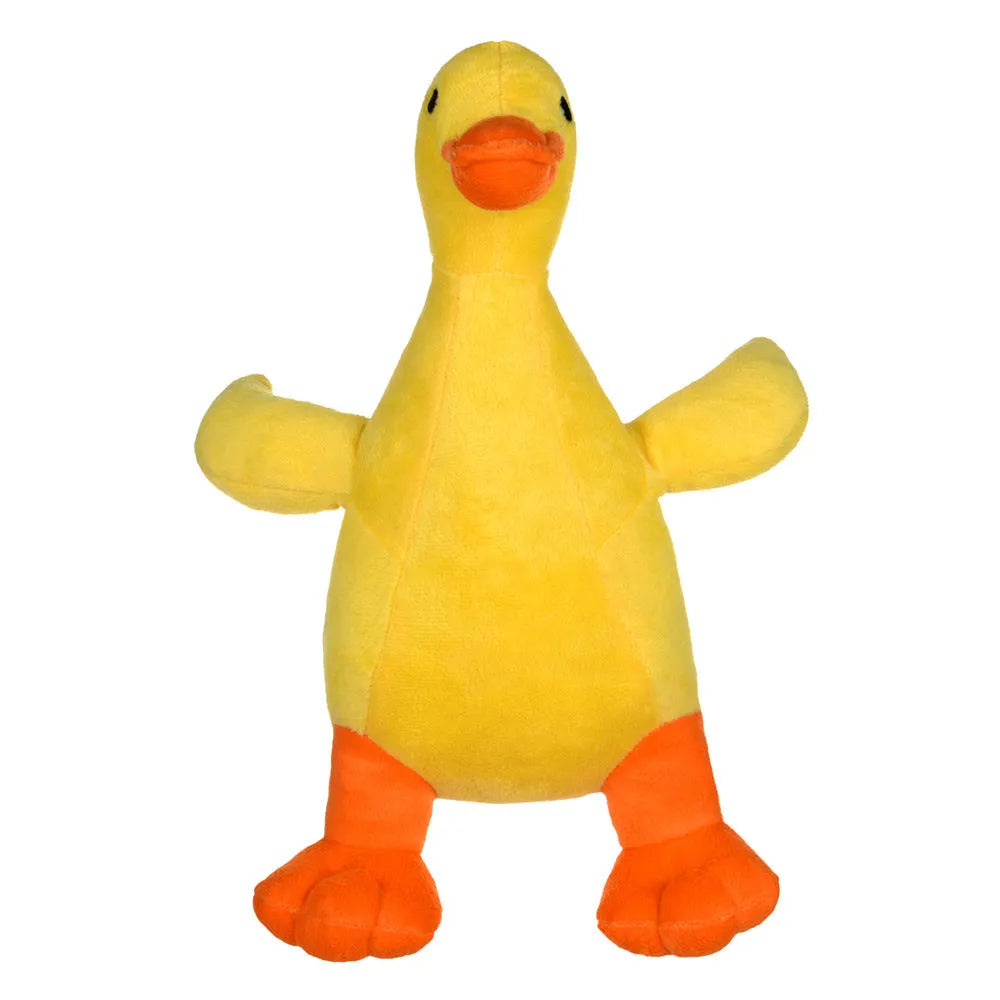 Yellow dog plush toy with cute eyes and sound function from Huayuan Pet
