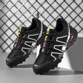 Men's outdoor casual lightweight breathable shoes, synthetic leather upper, low-top, flat heel, available in black red
