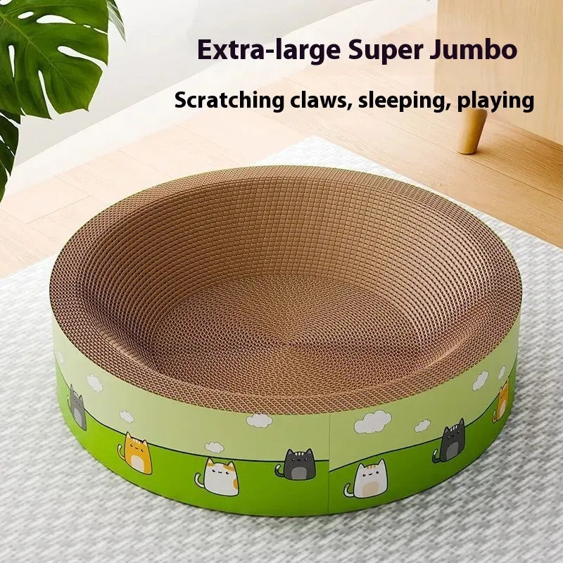 Round deep pit cat scratcher made of corrugated paper in 45cm or 50cm size for cats