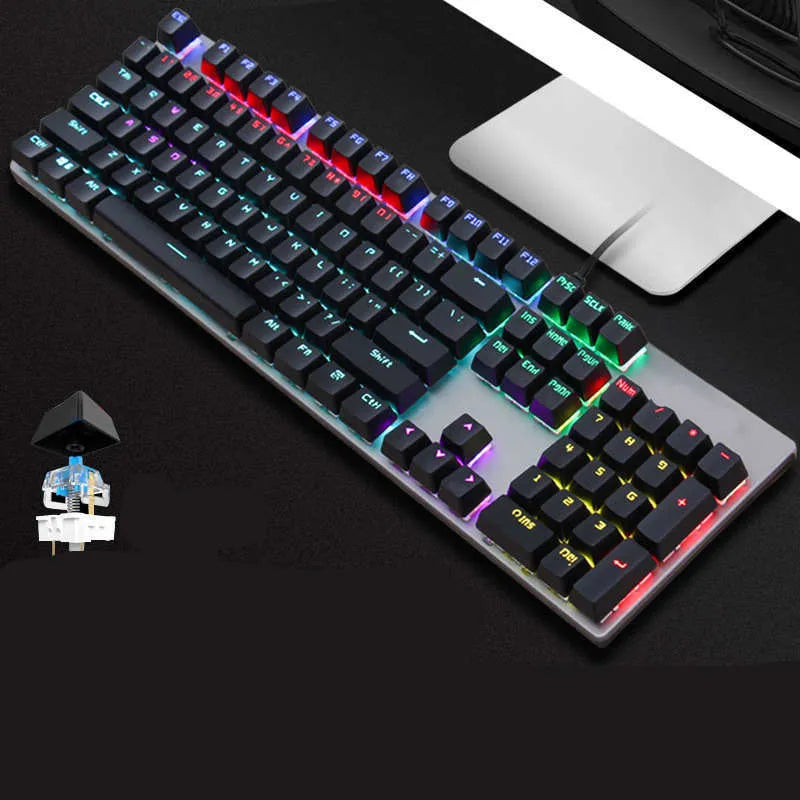 AOC GK410 wired mechanical keyboard with backlit keys and metal case