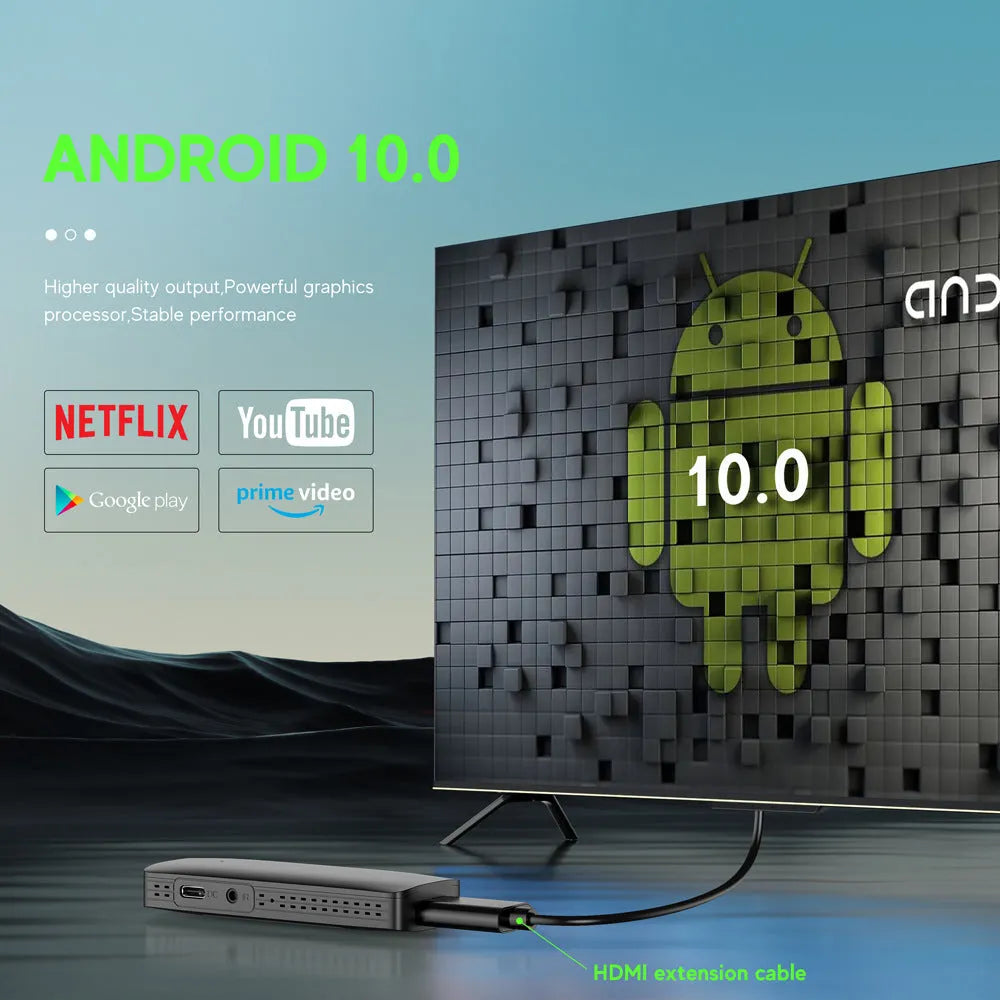 TV Stick 4K Network HD TV Player wireless black set-top box with remote and cables