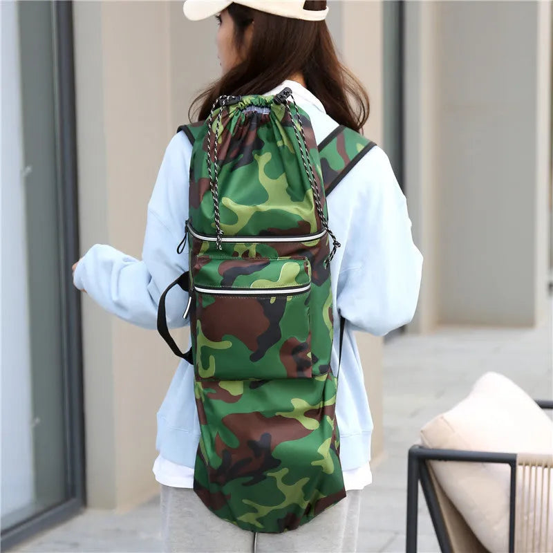 Lightweight waterproof nylon skateboard sports backpack in camouflage colour with large capacity
