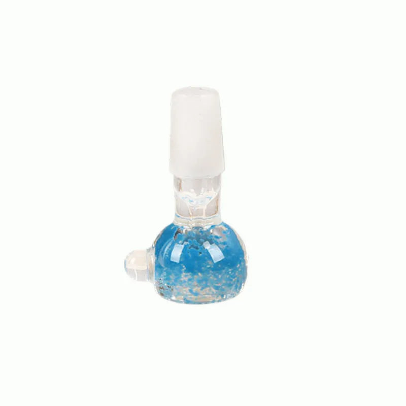 7cm transparent coloured glass trumpet-shaped smoking pipe with geometric design