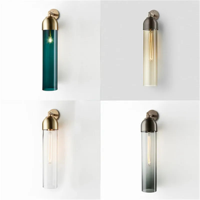 Nordic postmodern creative glass wall lamp with modern minimalist design and 10x40cm dimensions