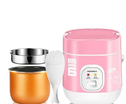 Miniature round automatic rice cooker with 2L capacity and steaming function for one to two persons