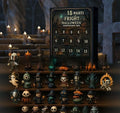 Halloween horror doll advent calendar countdown box in plastic and resin.