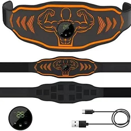 Smart EMS massage belt fitness equipment set with rechargeable host and arm stickers