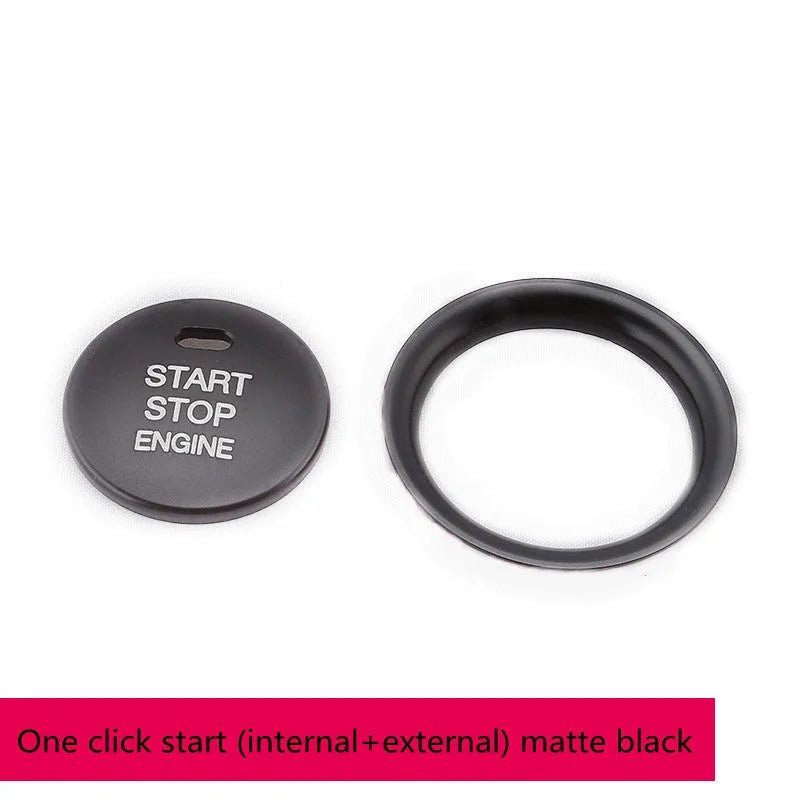 Aluminium alloy decorative stickers for car steering wheel buttons in brushed red, silver, and blue colours