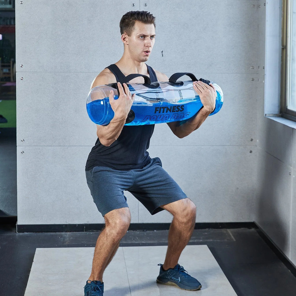 Transparent PVC water injection weight bag for adjustable strength training with soft dumbbell design