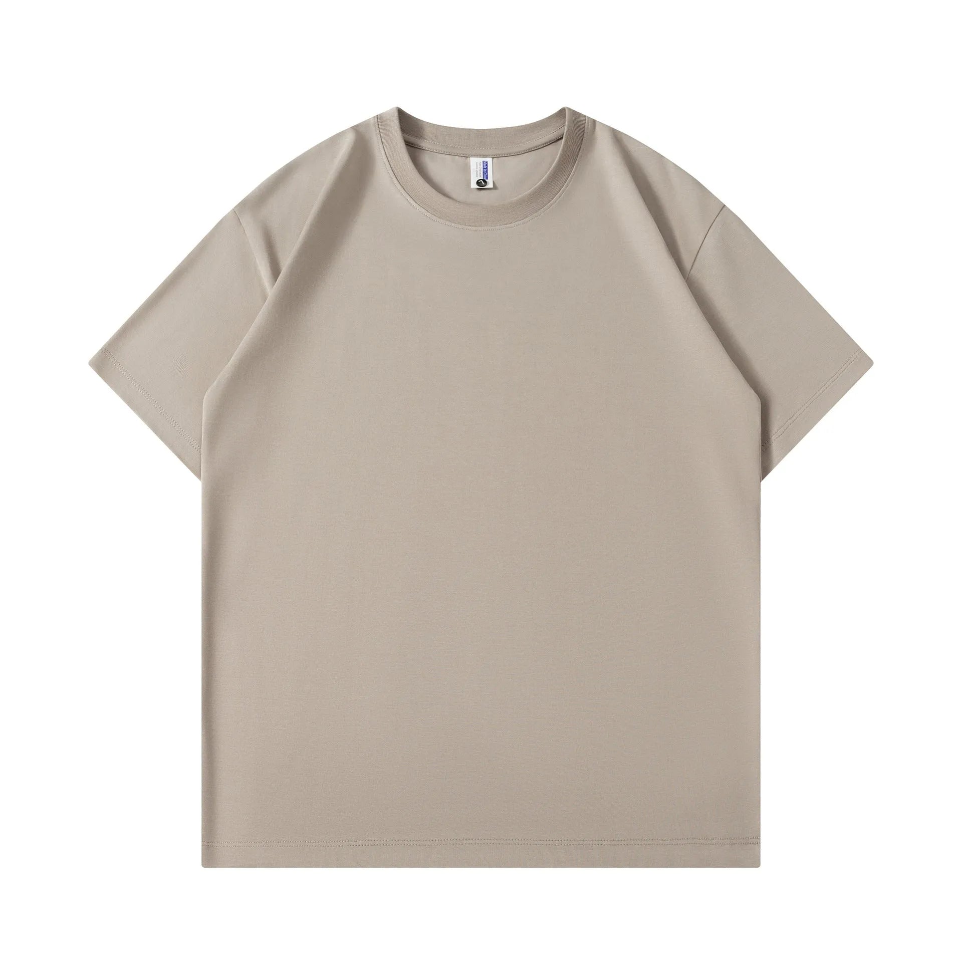 Unisex pure cotton short sleeve t-shirt in solid colour loose style available in apricot black caramel and other shades