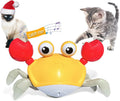 Blue or red ABS plastic crawling crab dog toy with obstacle avoidance sensor