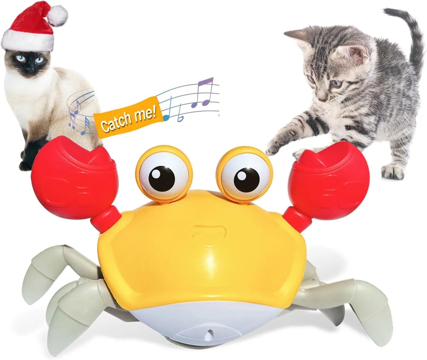 Blue or red ABS plastic crawling crab dog toy with obstacle avoidance sensor