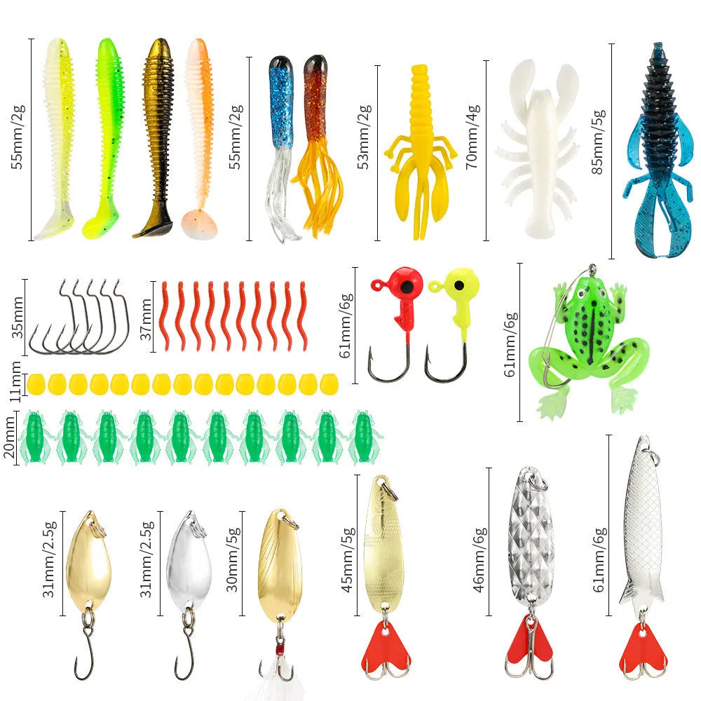 24-piece blind box Christmas fishing set with metal components in 01 style colour