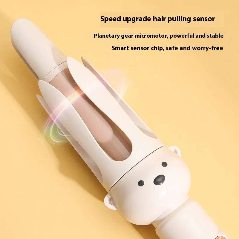 Beige anion automatic hair curler with FS-H208 negative ion technology and hair stick