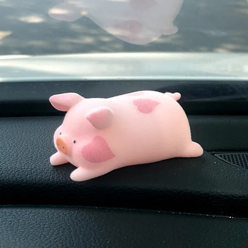 Cute cartoon pig resin figurine car dashboard decoration ornament.