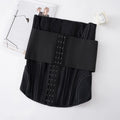 Black and apricot nylon belly band waist trainer for tummy slimming and fitness in sizes XXXS to 3XL