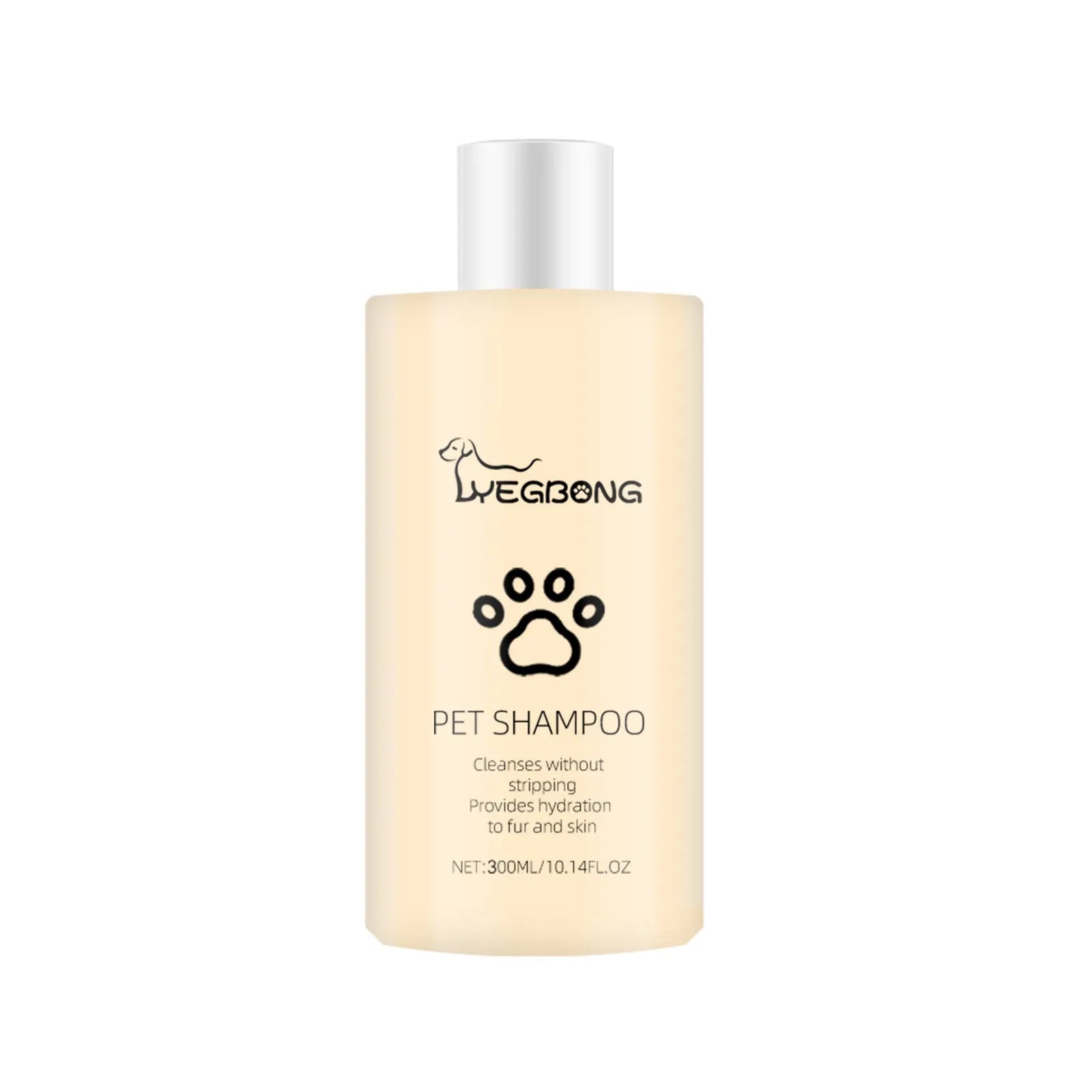 Bottle of mild pet shampoo for dogs and cats in 100ml or 300ml size.