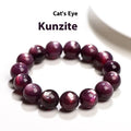 Purple lepidolite crystal bracelet with polished round beads in geometric design