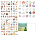 Set of 50 random design printed graffiti stickers on a sheet