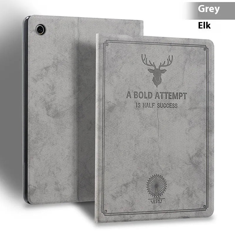 Deer Soft Shell TPU leather iPad protective case in clamshell design showing colour options