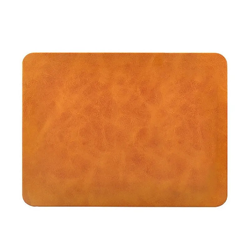 Brown leather wireless charging mouse pad with Micro USB cable