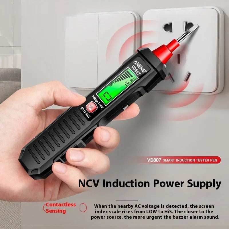 Portable zero line detection pen with LCD display for 12V to 300V voltage measurement