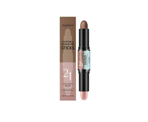 2-in-1 makeup highlighter and concealer pencil in a choice of three brown shades.