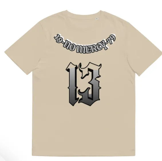 Man wearing a black men's T-shirt with a 3D digital printed design on the front.