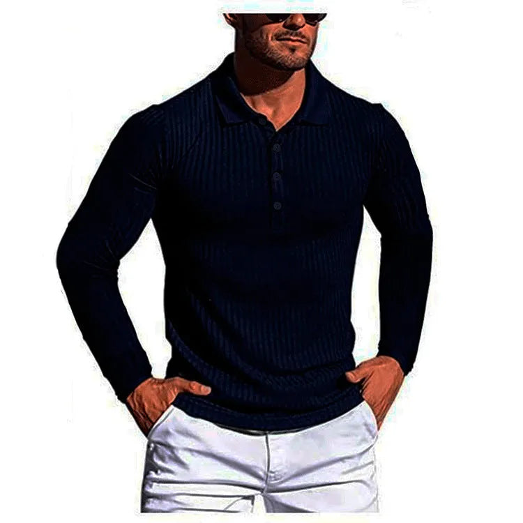 Striped elastic knit summer shirt in loose fit with short sleeves showing colour options