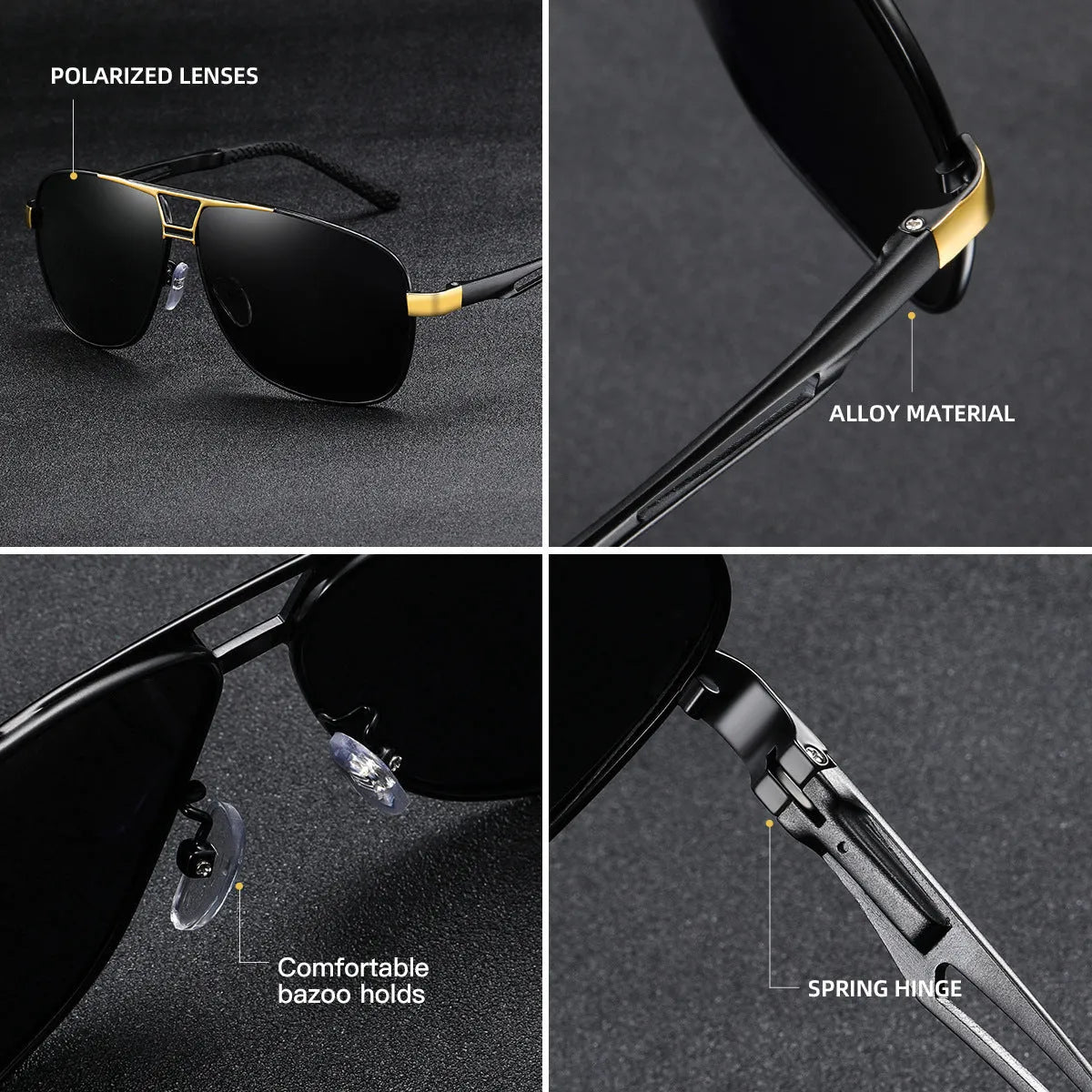 Men's orange red polarised aviator sunglasses with metal frame and TAC HD lenses
